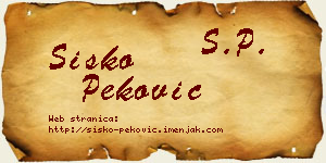 Sisko Peković vizit kartica